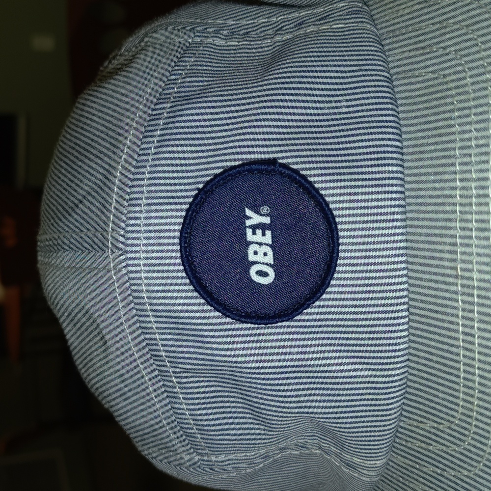 Obey 5-Panel Stitched Patch Stripes Strap-On Unis… - image 3